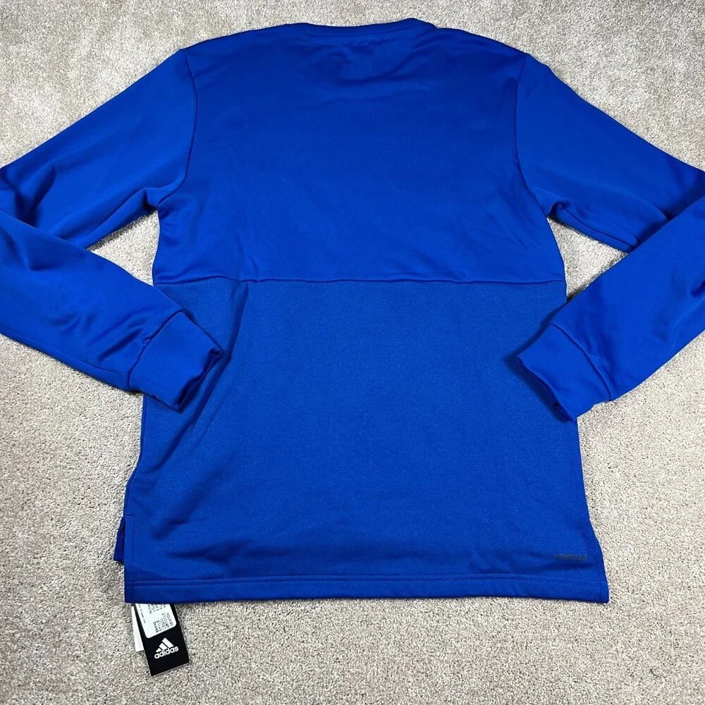 Adidas Mens Medium Blue KU Kansas Jayhawks Long Sleeve NCAA Football T-Shirt NWT